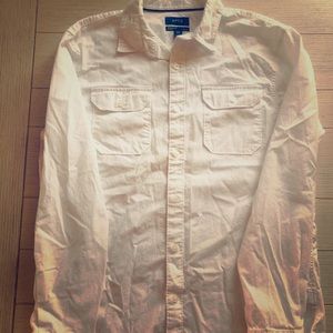 APT. 9 MENS BUTTON DOWN WHITE SZ M SLIM / FLEX